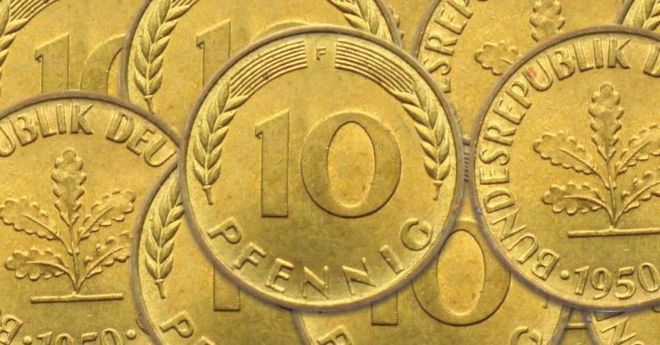 Manchetknopen gemaakt van Duitse 10 Pfennig munten