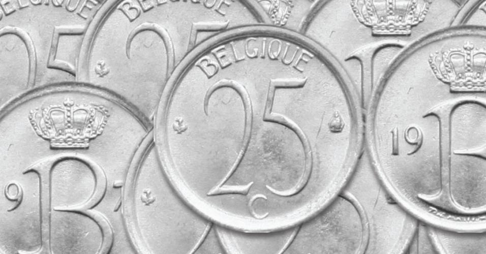Manchetknopen gemaakt van Belgische 25 Cent munten