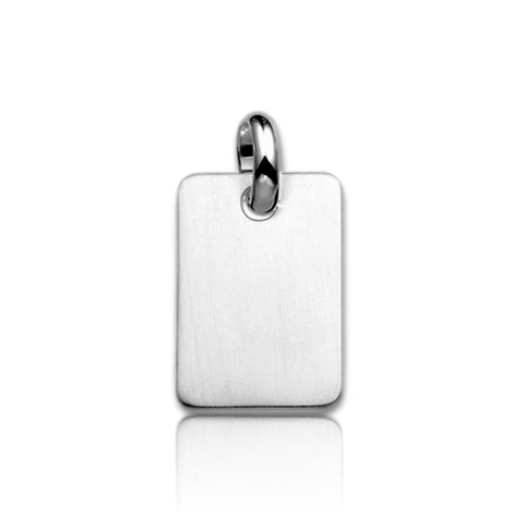 Graveerhanger Rechthoek mat 24 x 16 mm 925/1000 Zilver - inclusief lettergravure