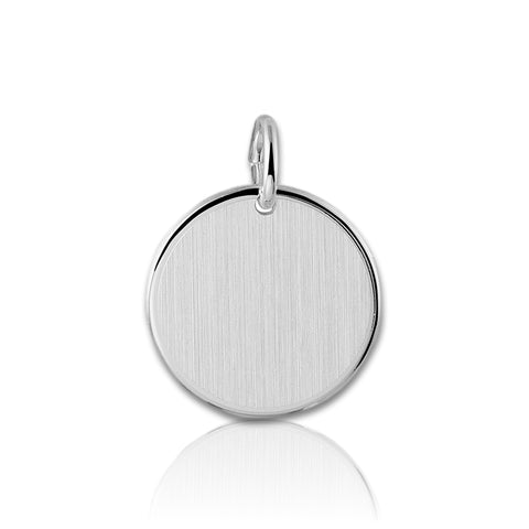 Graveerhanger Rond mat 18 mm 925/1000 Zilver - inclusief lettergravure