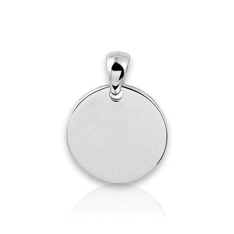 Graveerhanger Rond glans 15 mm 925/100 Zilver - inclusief lettergravure