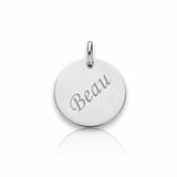 Graveerhanger Rond glans 18 mm 925/100 Zilver - inclusief lettergravure