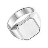 Tijdelijk niet op voorraad - Zegelring of graveerring Echt zilver - vierkant - Logo of afbeelding gravure