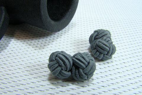 Manchetknopen Grijs Gevlochten