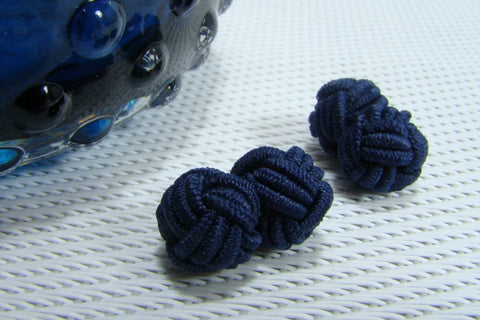 Manchetknopen Blauw (marine) Gevlochten