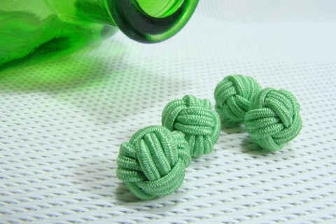 Manchetknopen Groen (pastel) Gevlochten