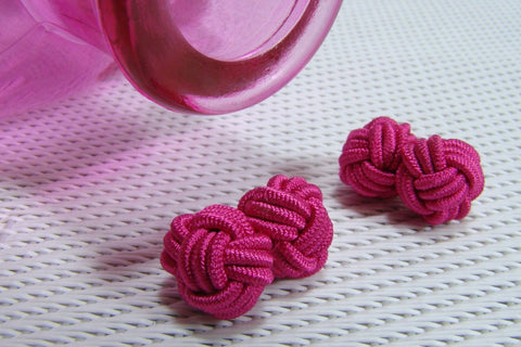 Manchetknopen Roze (Fuchsia) Gevlochten