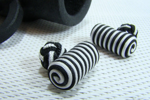 Manchetknopen Zwart Wit Cilinder