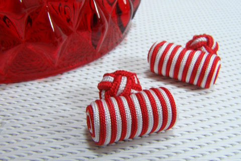 Manchetknopen Rood Wit Cilinder