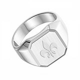 Tijdelijk niet op voorraad - Zegelring of graveerring Echt zilver - vierkant - Logo of afbeelding gravure