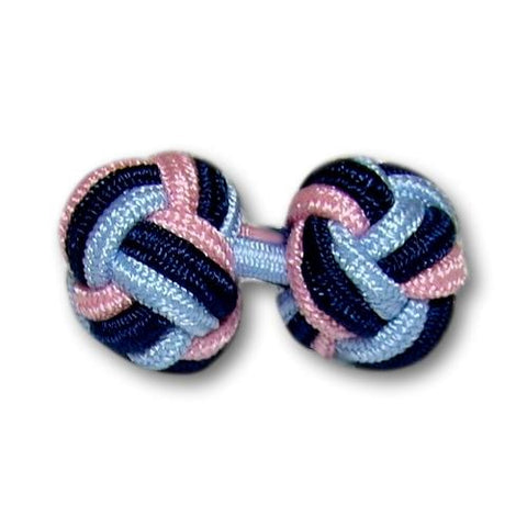 Manchetknopen Blauw Marineblauw Lichtblauw Roze Gevlochten