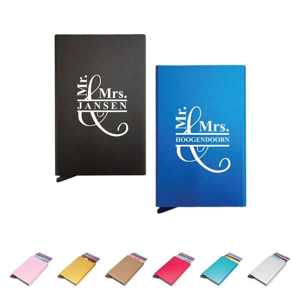 Creditcardhouder Mr. & Mrs. en achternaam gravure