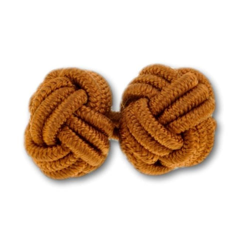 Manchetknopen Bruin (goud) Gevlochten