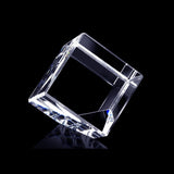 Glasgeschenk Kubus met afgeschuinde hoek - 40x40x40 mm - met gravure naar keuze