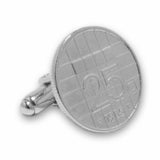 Manchetknopen gemaakt van 25 cent, kwartje 1985