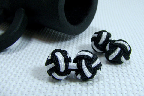 Manchetknopen Zwart Wit Gevlochten