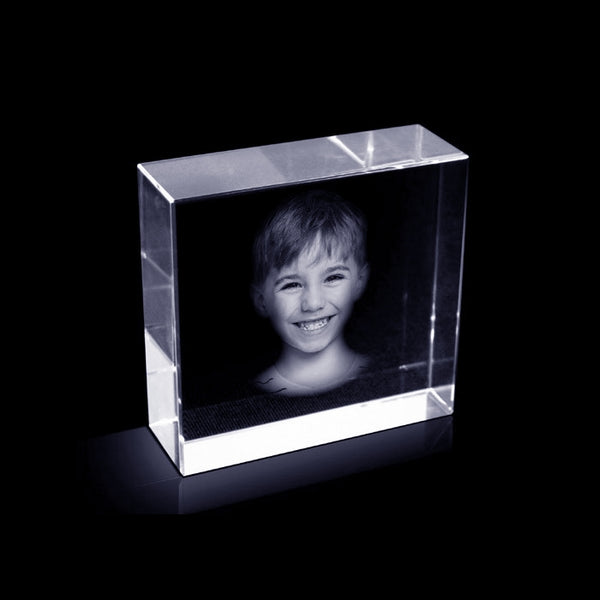 Glasgeschenk Rond - 90x84x42 mm - met gravure naar keuze