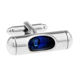 Manchetknopen Gereedschap Waterpas Blauw - Echt werkend