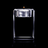 Glasgeschenk Waxinelichthouder - 80x80x50 mm - met gravure naar keuze