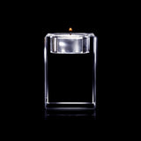 Glasgeschenk Waxinelichthouder - 80x80x50 mm - met gravure naar keuze