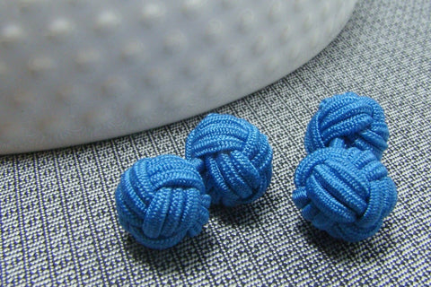 Manchetknopen Blauw (Midden) Gevlochten