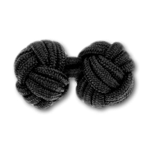 Manchetknopen Zwart Gevlochten