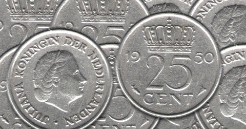 Manchetknopen gemaakt van Nederlandse kwartjes