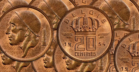 Manchetknopen gemaakt van Belgische 20 Centimes