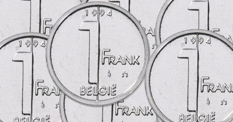 Manchetknopen van Belgische 1 Frank munten