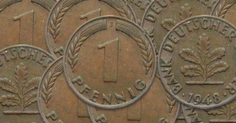 Manchetknopen gemaakt van Duitse 1 Pfennig munten
