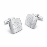 Zilveren Manchetknopen Vierkant met Logogravure - Sterling Zilver