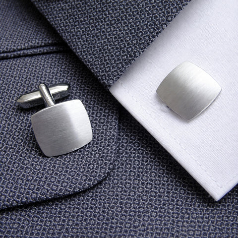 Zilveren Manchetknopen Vierkant Gematteerd - Sterling Zilver