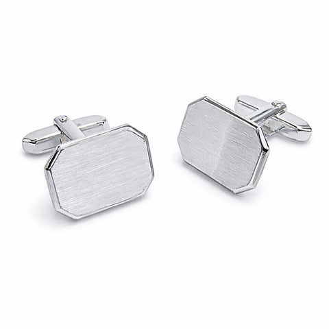 Gerhodineerd Zilveren Manchetknopen Achthoek - Sterling Zilver
