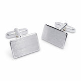 Zilveren Manchetknopen Facetrand Rechthoek - Sterling Zilver