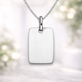 Graveerhanger Rechthoek mat 25,5 x 19,5 mm 925/1000 Zilver - inclusief lettergravure