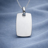 Graveerhanger Rechthoek mat 25,5 x 19,5 mm 925/1000 Zilver - inclusief lettergravure