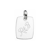 Graveerhanger Rechthoek mat 25,5 x 19,5 mm 925/1000 Zilver - inclusief lettergravure