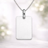 Graveerhanger Rechthoek mat 24 x 16 mm 925/1000 Zilver - inclusief lettergravure