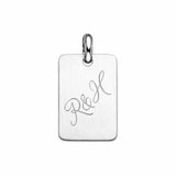 Graveerhanger Rechthoek mat 24 x 16 mm 925/1000 Zilver - inclusief lettergravure