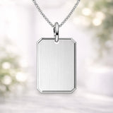 Graveerhanger Achthoek mat 18 x 14 mm 925/1000 Zilver - inclusief lettergravure