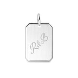 Graveerhanger Achthoek mat 18 x 14 mm 925/1000 Zilver - inclusief lettergravure