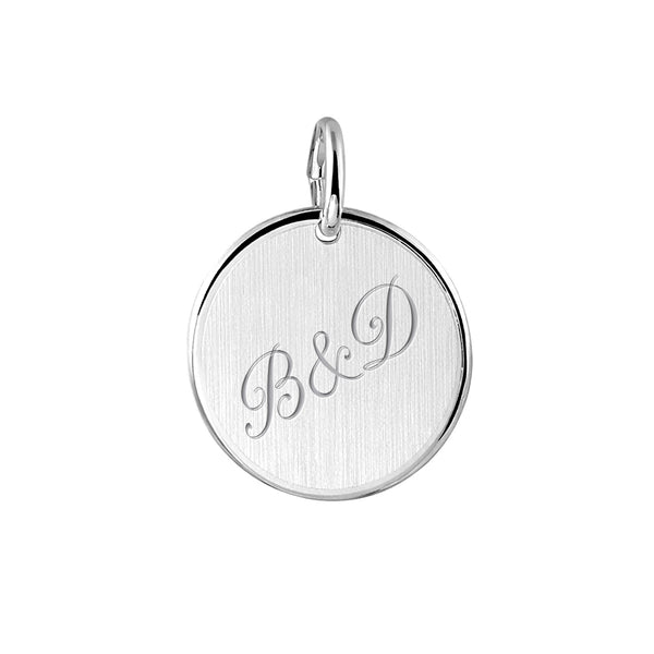 Graveerhanger Rond mat 18 mm 925/1000 Zilver - inclusief lettergravure