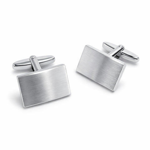 Zilveren Manchetknopen Gebolde Rechthoek - Sterling Zilver