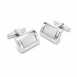 Zilveren Manchetknopen Brede Rand - Sterling Zilver