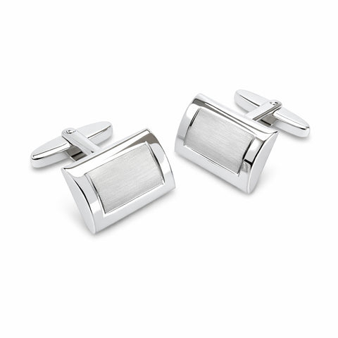 Zilveren Manchetknopen Brede Rand - Sterling Zilver