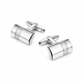 Zilveren Manchetknopen Bol met Banen - Sterling Zilver