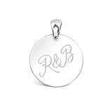 Graveerhanger Rond glans 15 mm 925/100 Zilver - inclusief lettergravure