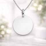 Graveerhanger Rond glans 18 mm 925/100 Zilver - inclusief lettergravure