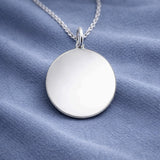 Graveerhanger Rond glans 18 mm 925/100 Zilver - inclusief lettergravure