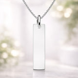 Graveerhanger Rechthoek glans 35 x 6 mm 925/1000 Gerhodineerd Zilver - inclusief lettergravure